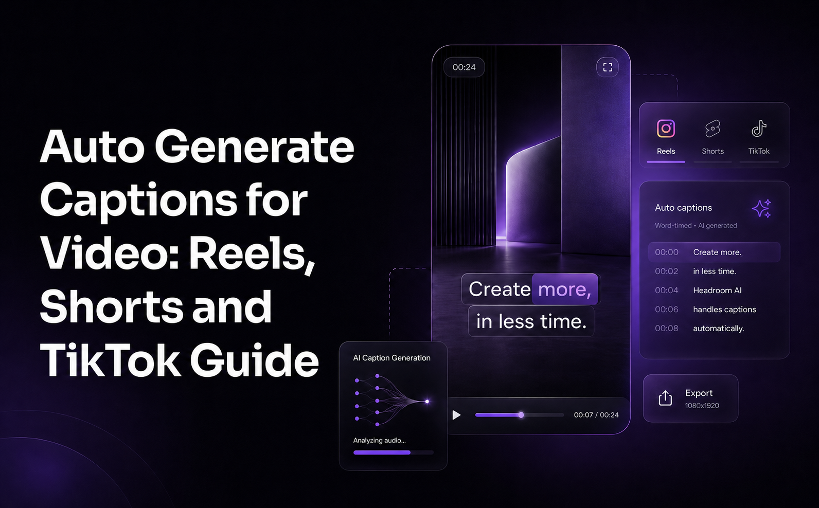 Auto Generate Captions for Video: Reels, Shorts and TikTok Guide